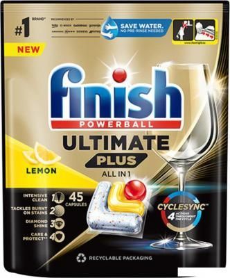 Капсулы для посудомоечной машины Finish Powerball Ultimate Plus All in 1 Лимон (45 шт) Капсулы для посудомоечной машины Finish Powerball Ultimate Plus All in 1 Лимон (45 шт)